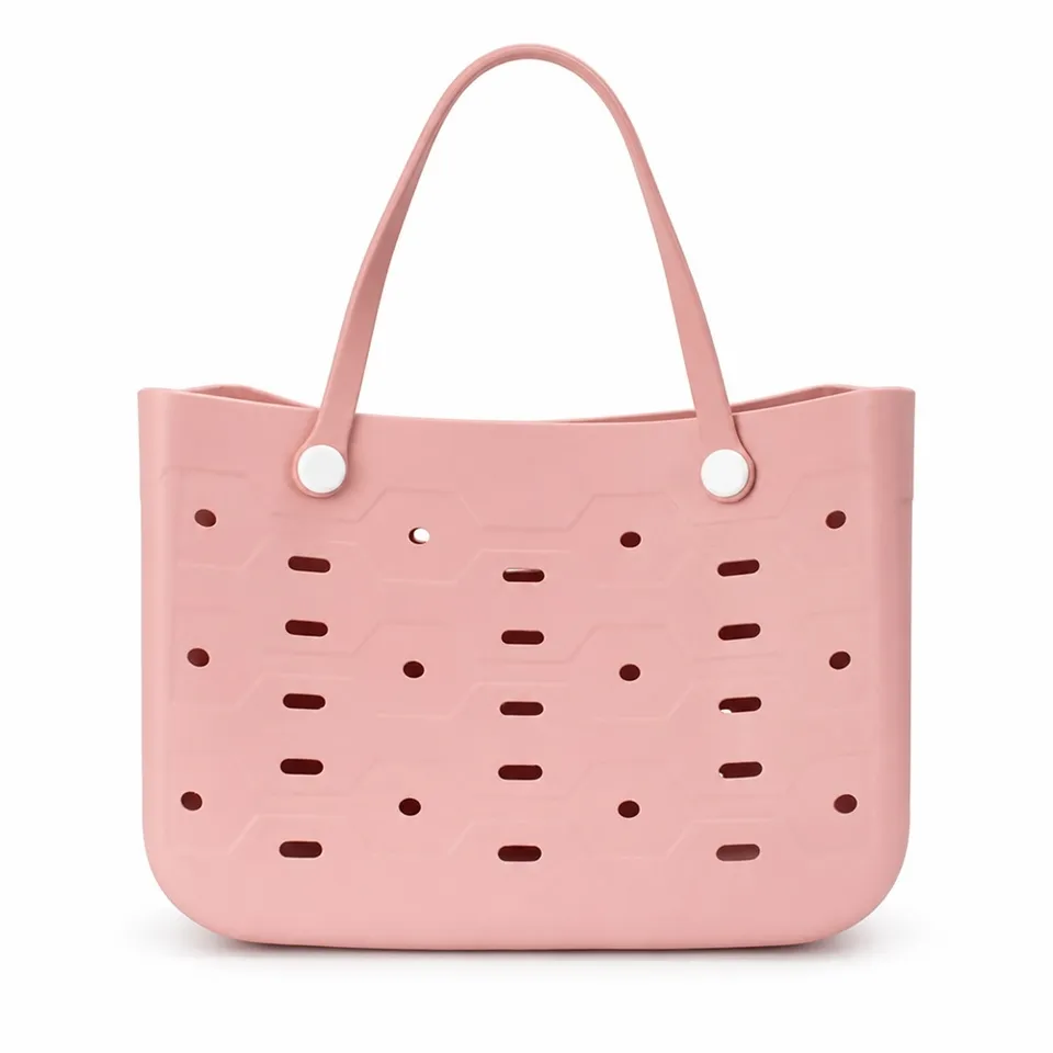 Bolsa de EVA personalizada impermeável 32 × 44,5 cm na cor rosa