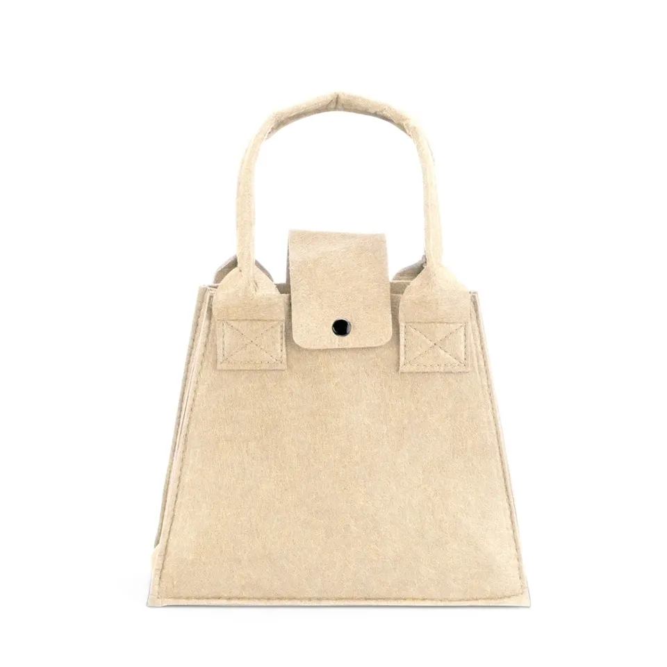 Bolsa de feltro personalizada na cor marrom