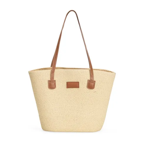 Bolsa fio de papel torcido personalizada com plaquinha 30 × 44 cm (cód. 09009)