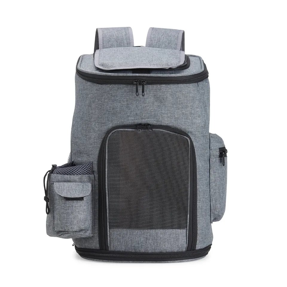 Bolsa para transporte de pet personalizada na cor cinza