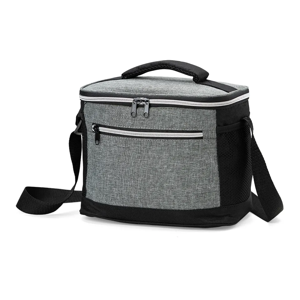 Bolsa térmica personalizada 10 litros com compartimentos na cor cinza