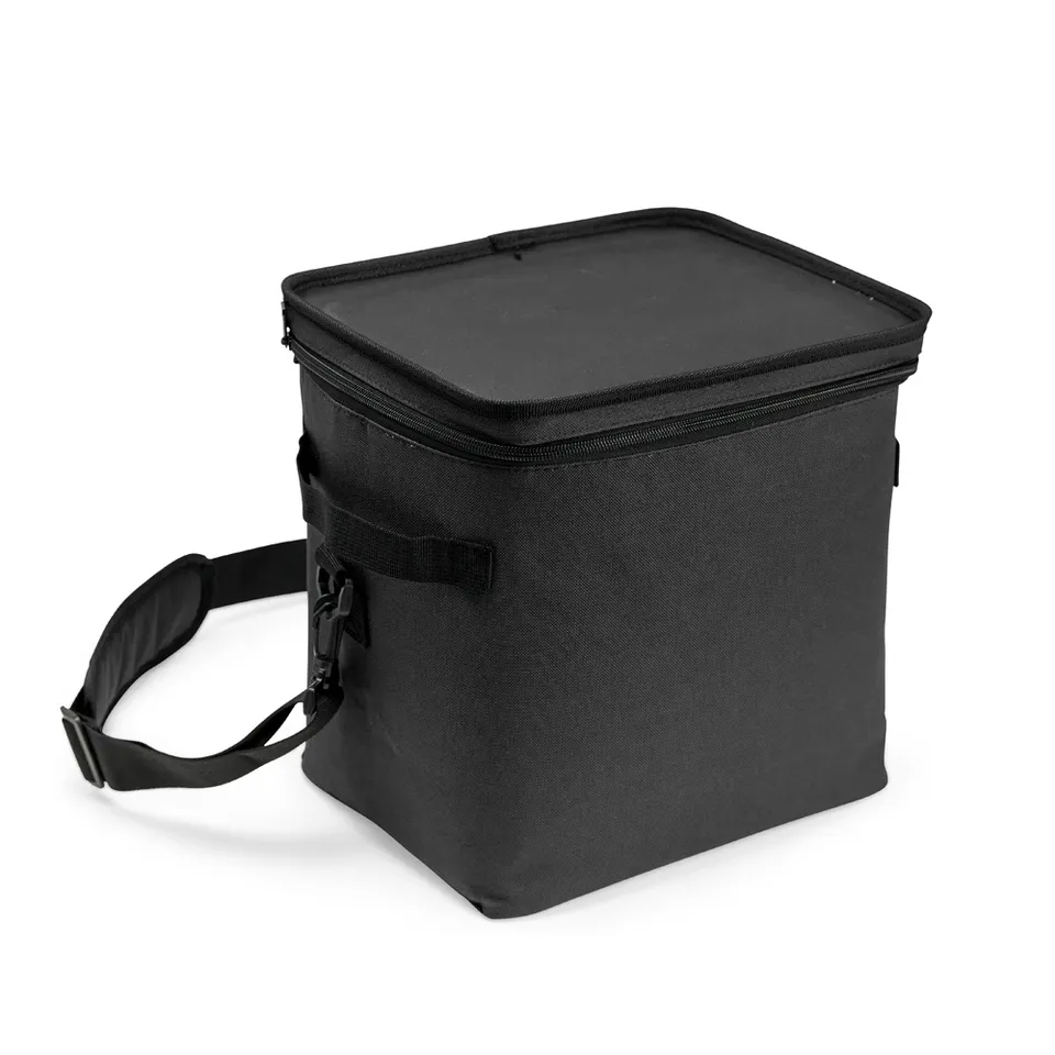 Bolsa térmica personalizada 15 litros impermeável com alça transversal 29 × 26 cm na cor preto