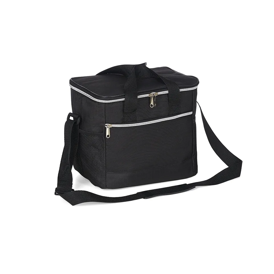 Bolsa térmica personalizada 15 litros impermeável com alça transversal 22 × 25,5 cm na cor preto