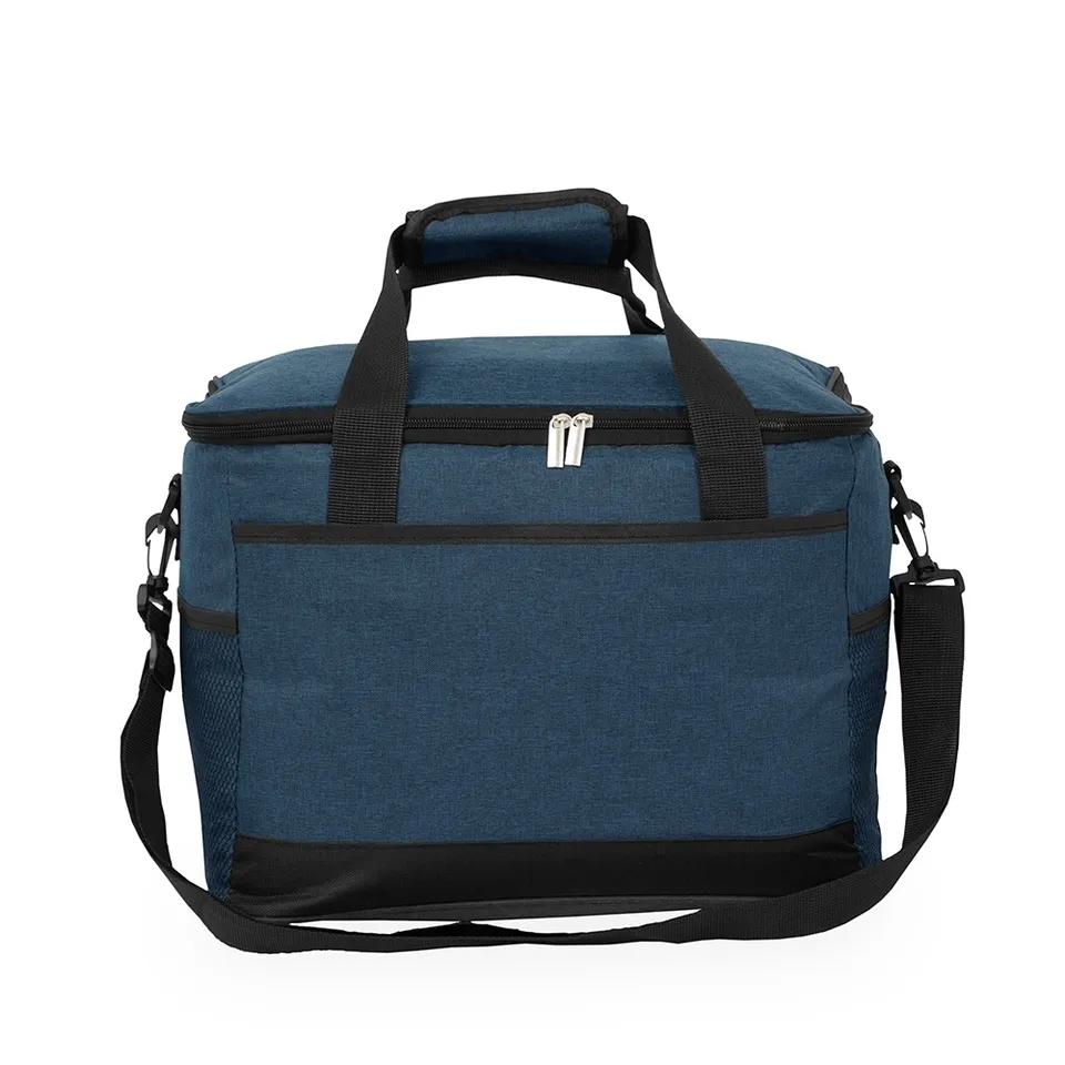 Bolsa térmica personalizada 25 litros impermeável com alça transversal na cor azul