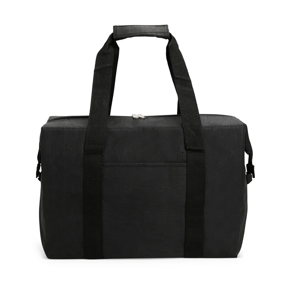 Bolsa térmica personalizada 25 litros impermeável com bolso frontal na cor preto