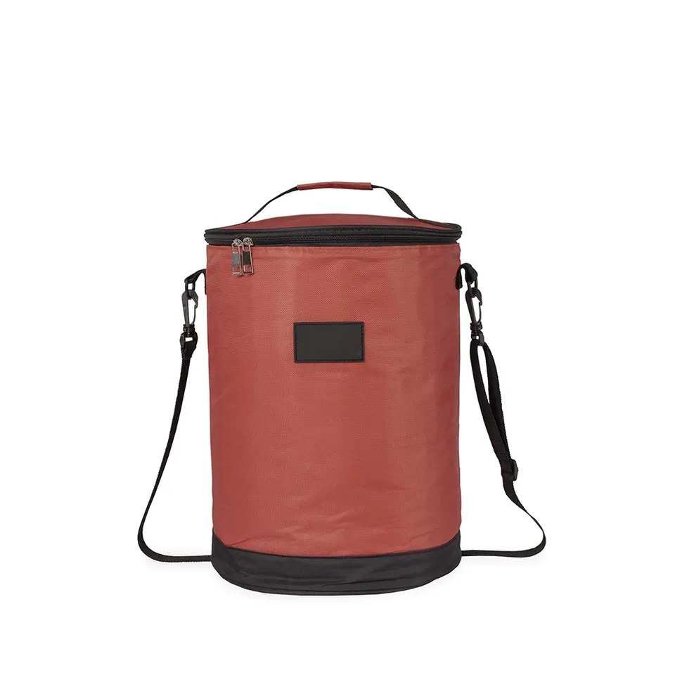 Bolsa térmica personalizada 25 litros cilíndrica na cor vermelho