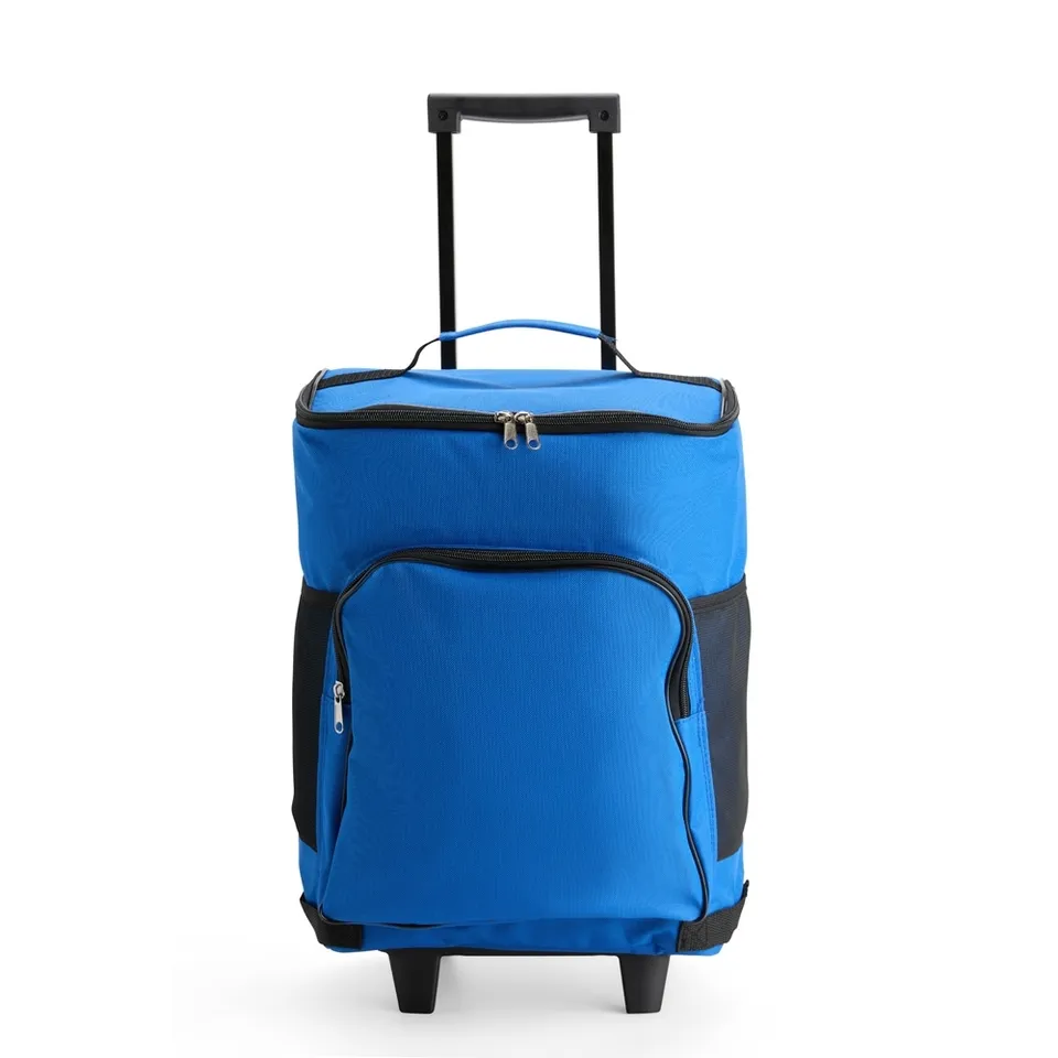 Bolsa térmica com rodinhas personalizada 30 litros na cor azul