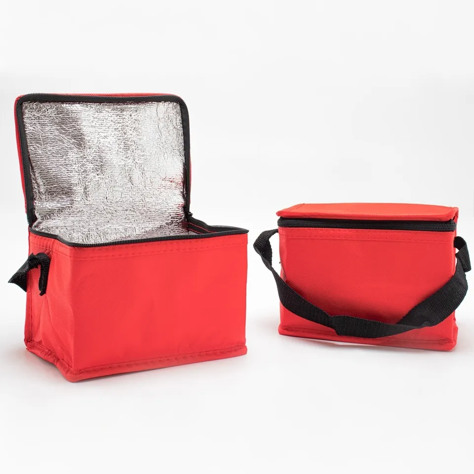 Bolsa térmica personalizada 4 litros impermeável 14,5 × 20 cm na cor vermelho