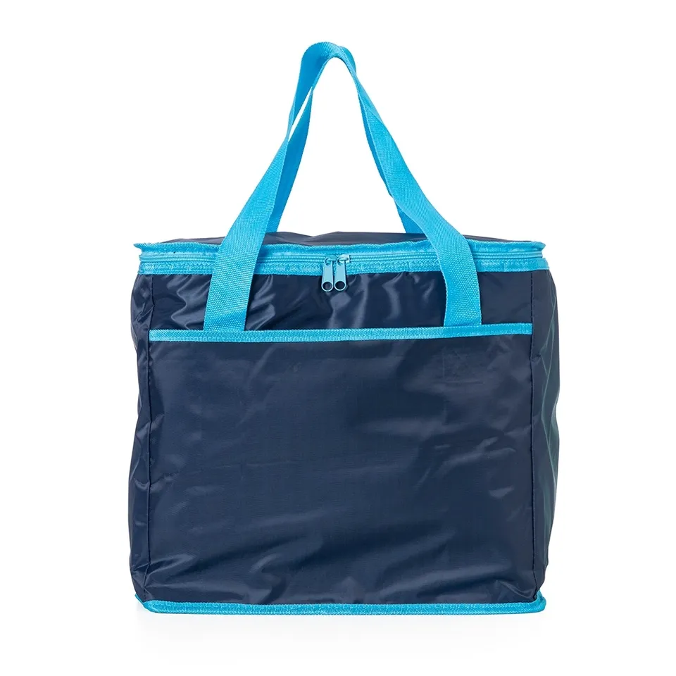 Bolsa térmica personalizada 40 litros com bolso frontal na cor azul