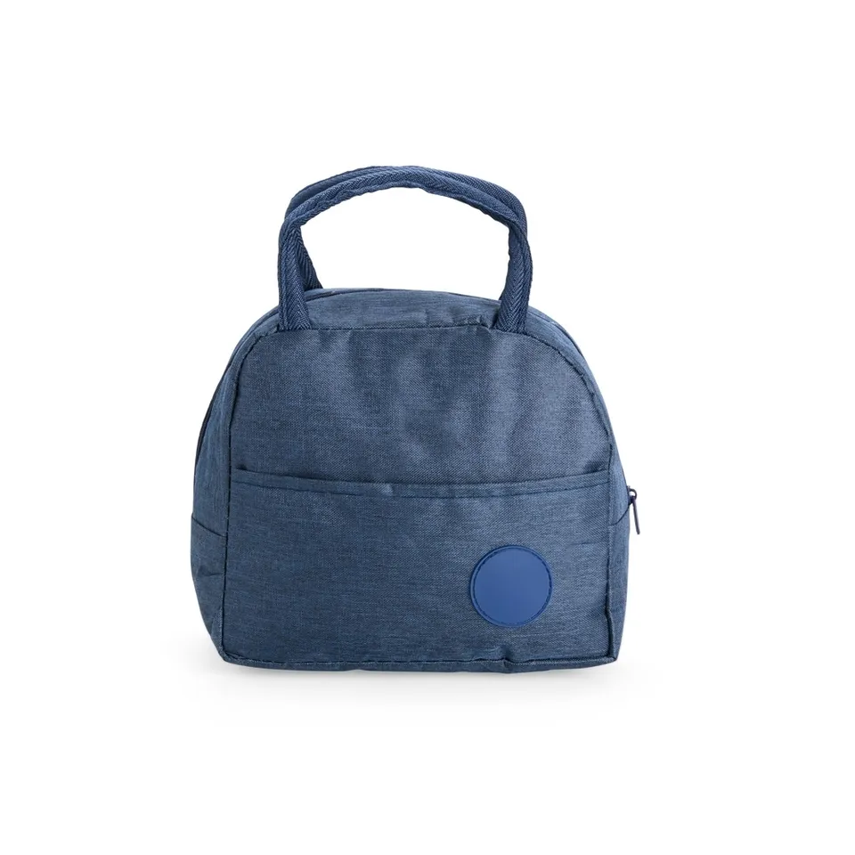 Bolsa térmica personalizada 5 litros impermeável com plaquinha 19 × 21,5 cm na cor azul