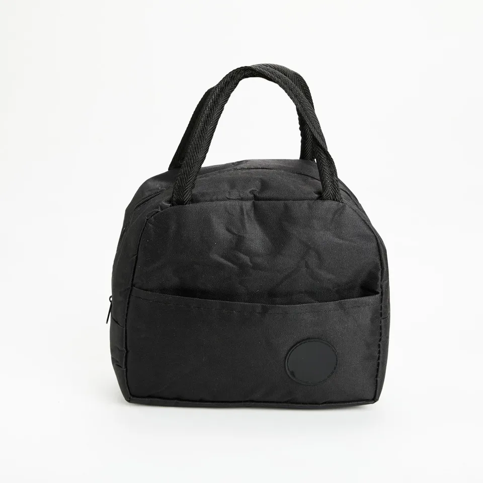 Bolsa térmica personalizada 6 litros impermeável com plaquinha 18,5 × 22 cm na cor preto