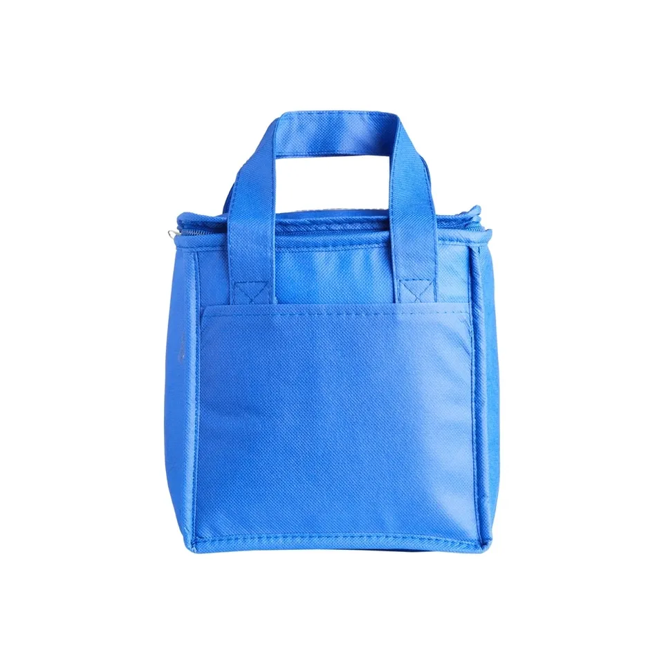 Bolsa térmica personalizada 7 litros com bolso frontal na cor azul