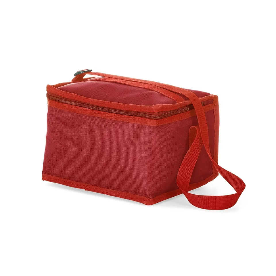 Bolsa térmica personalizada 9 litros com plaquinha na cor vermelho