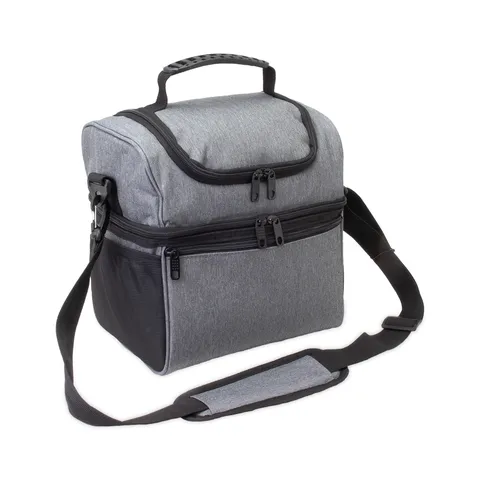 Bolsa térmica dupla personalizada 12 litros com compartimentos e com alça transversal