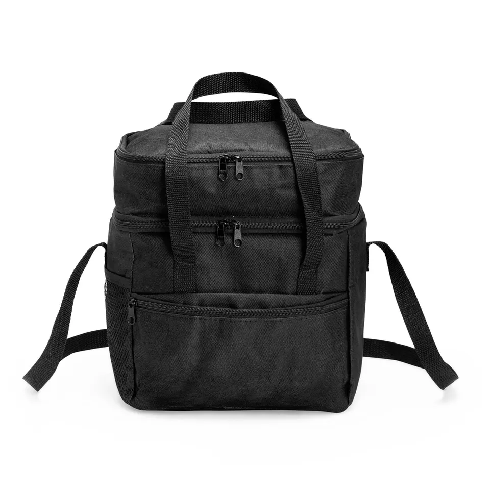 Bolsa térmica dupla personalizada 14 litros na cor preto