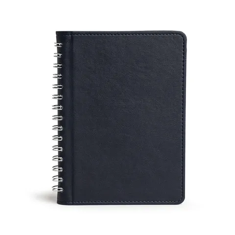 Caderneta de couro sintético personalizada 100 folhas com pauta (cód. P@15169)