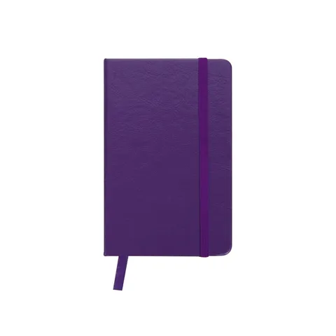 Caderneta de couro sintético personalizada sem pauta roxo