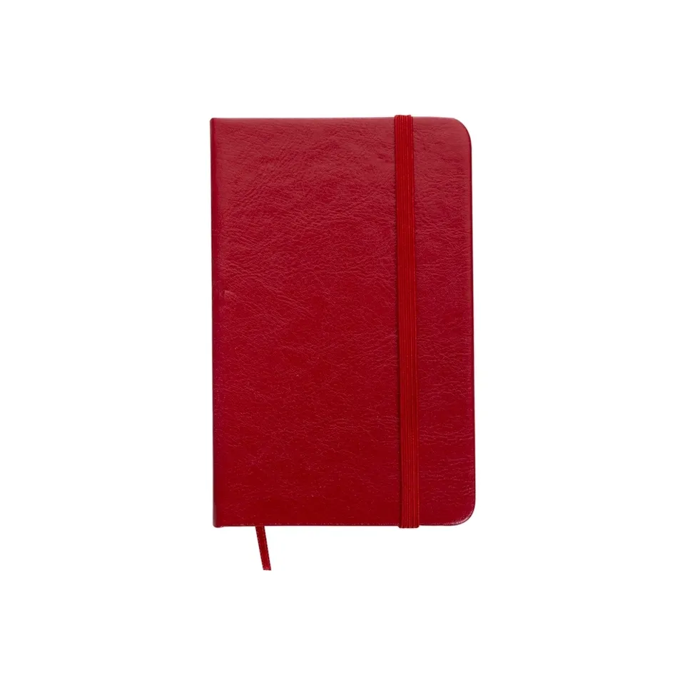 Caderneta de couro sintético personalizada sem pauta na cor vermelho