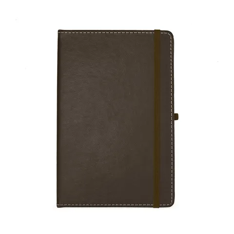 Caderneta de couro sintético personalizada 80 folhas com pauta (cód. P@14885)