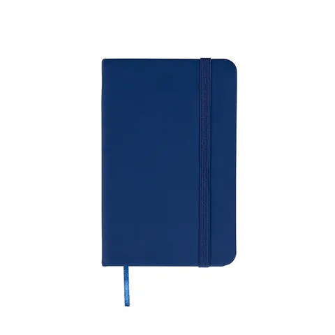 Caderneta emborrachada personalizada 80 folhas com pauta (cód. 03009) azul