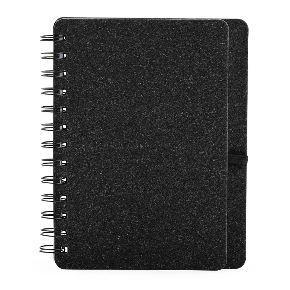 Caderneta B6 kraft personalizada com porta-caneta na cor preto