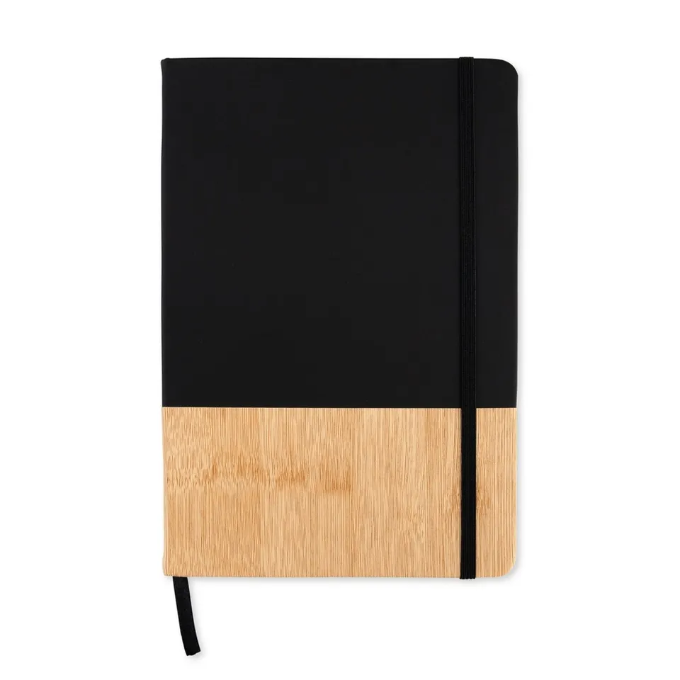 Caderneta tipo moleskine de PU personalizada na cor preto