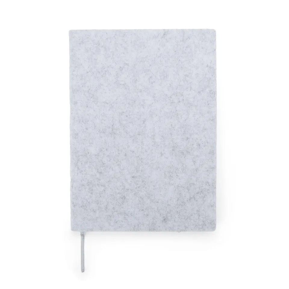 Caderno A5 de feltro personalizado na cor cinza