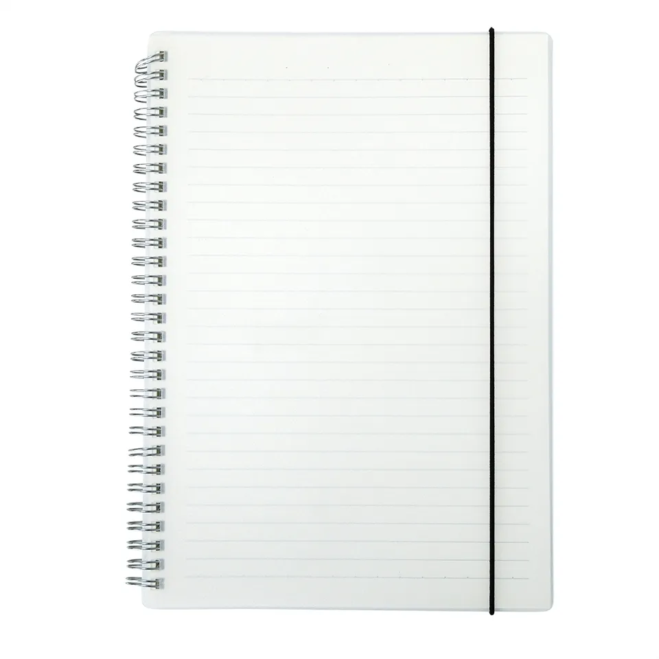 Caderno B5 plástico personalizado na cor transparente