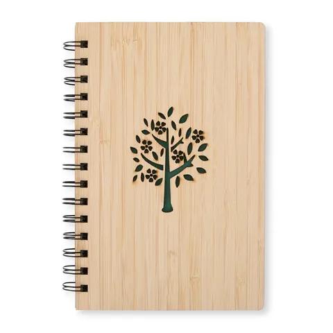 Caderno de bambu personalizado