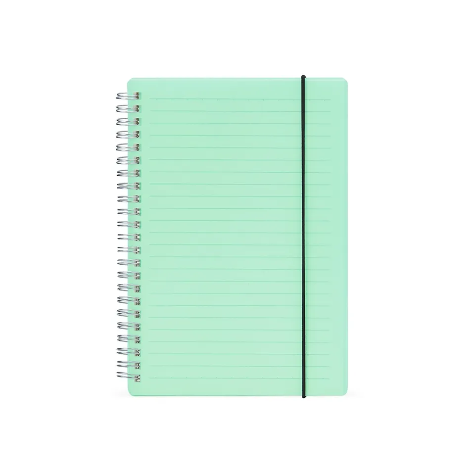 Caderno personalizado com capa plástico na cor azul