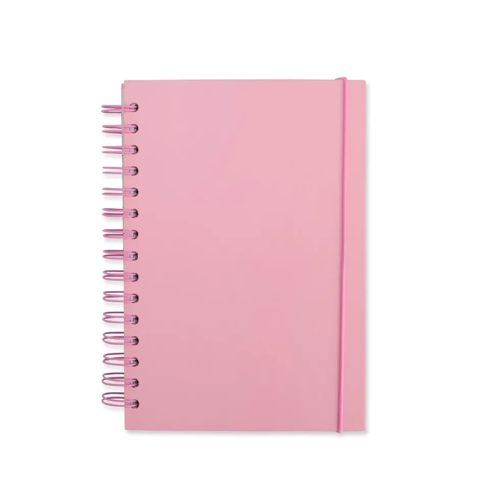 Caderno couchê personalizado na cor rosa
