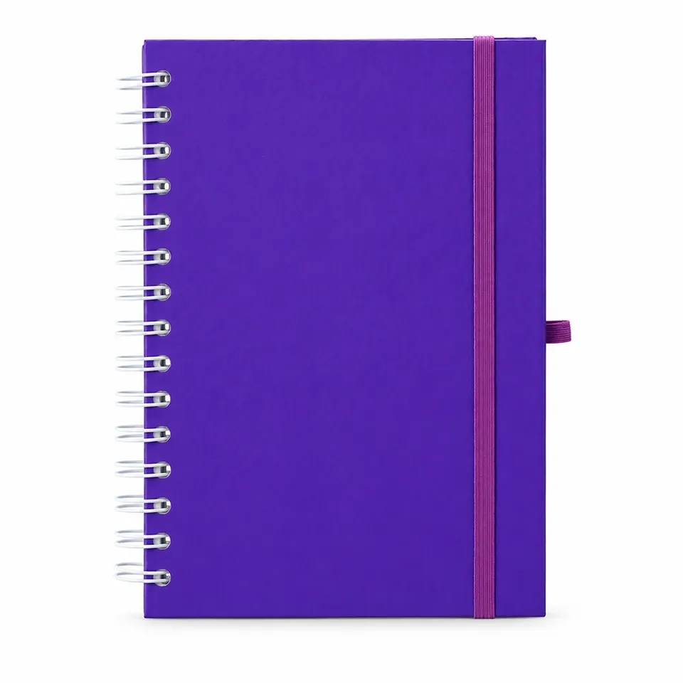 Caderno couchê personalizado sem pauta na cor roxo