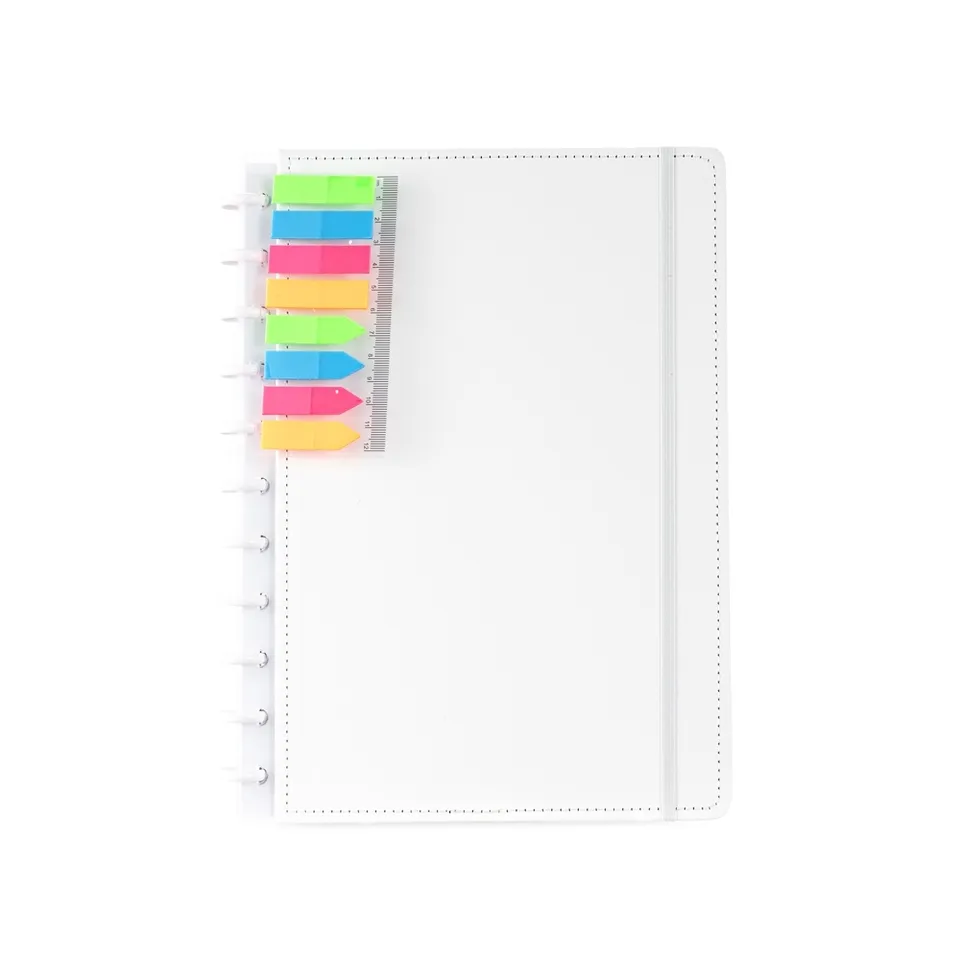 Caderno de disco A4 personalizado na cor branco