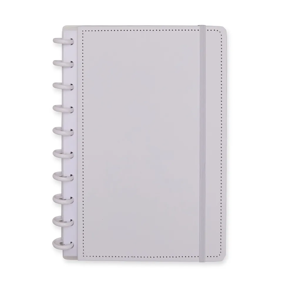 Caderno de disco personalizado 80 folhas com pauta 26 × 19 cm na cor branco