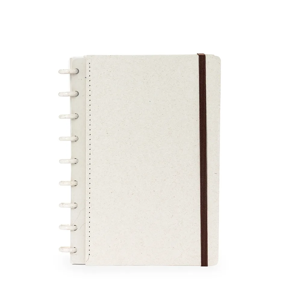 Caderno de disco ecológico personalizado na cor bege