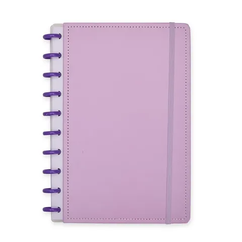 Caderno de disco personalizado 80 folhas com pauta 26 × 19 cm roxo
