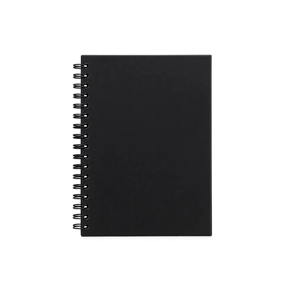 Caderno emborrachado personalizado 100 folhas com pauta na cor preto