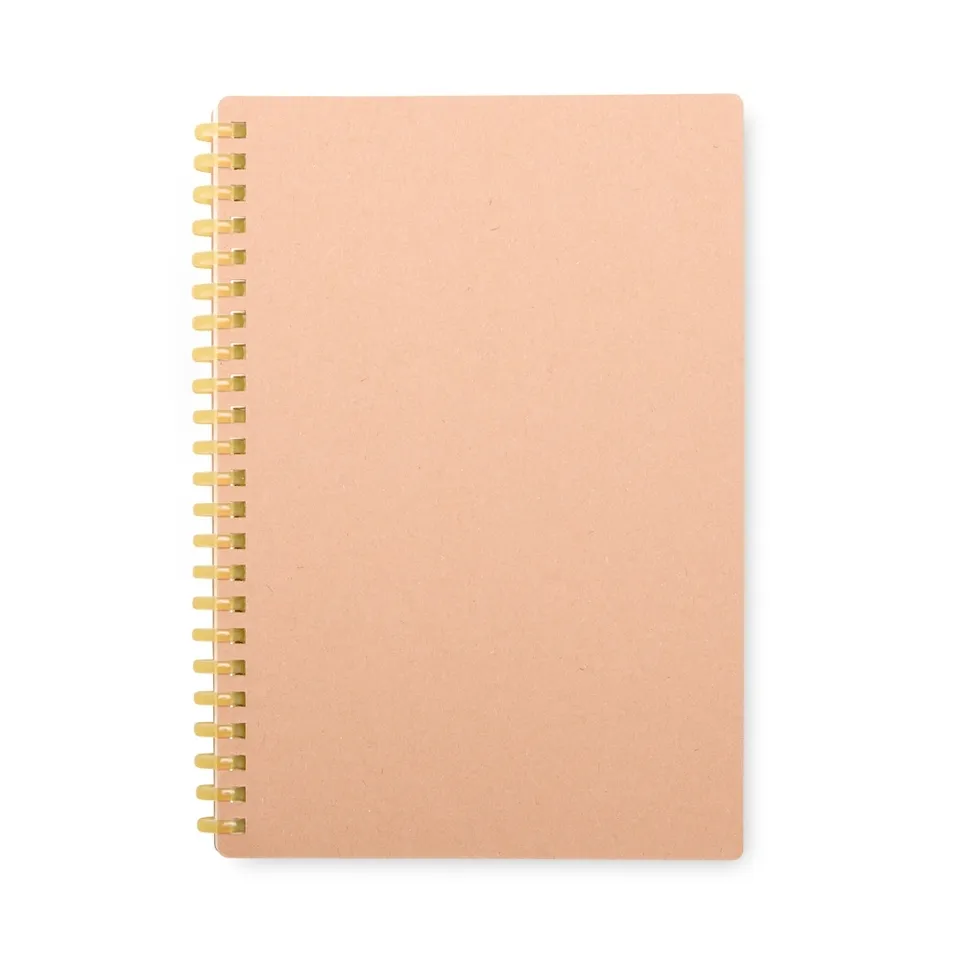 Caderno kraft personalizado 80 folhas com pauta 20,5 × 14,5 cm na cor amarelo