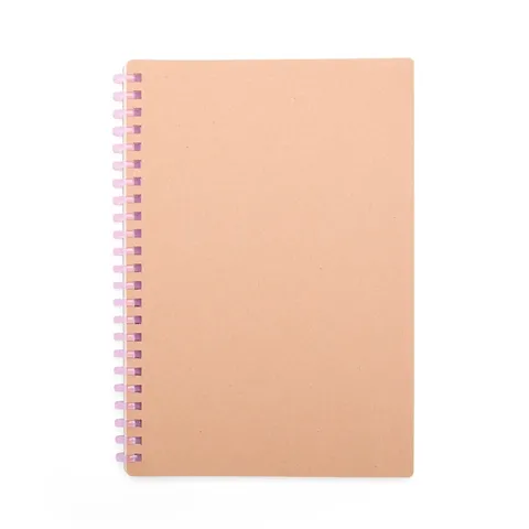 Caderno kraft personalizado 80 folhas com pauta 20,5 × 14,5 cm roxo