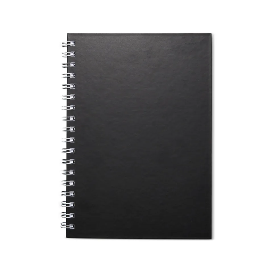 Caderno percalux emborrachado personalizado na cor preto