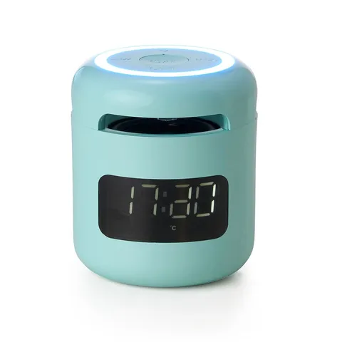 Caixa de som bluetooth multimídia personalizada com relógio, rádio FM e display