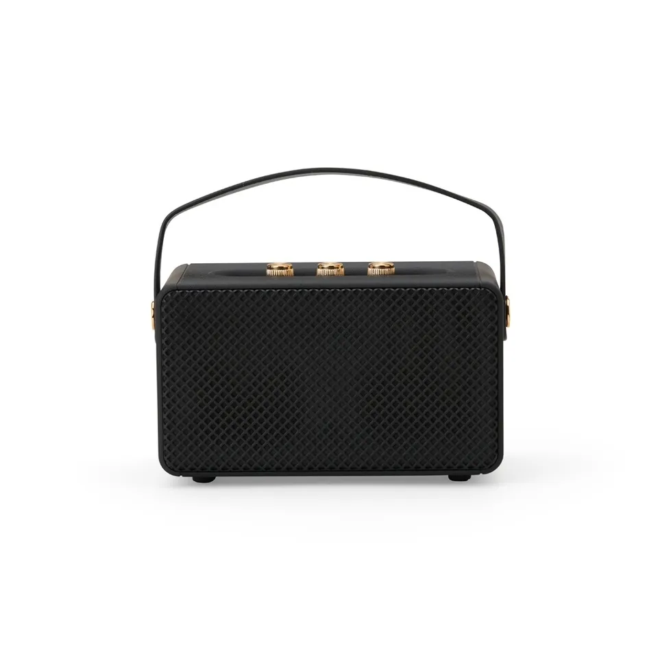 Caixa de som bluetooth multimídia TWS personalizada resistente a respingos na cor preto