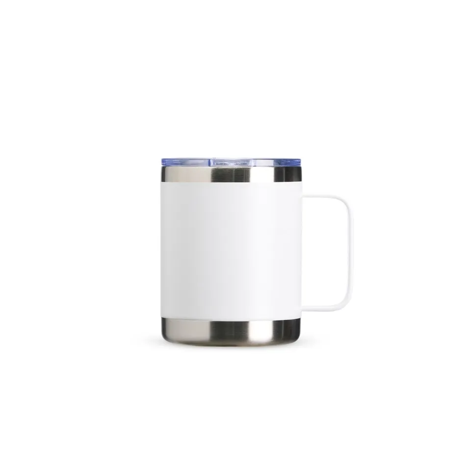 Caneca térmica personalizada 350 ml de parede dupla com bico na cor branco