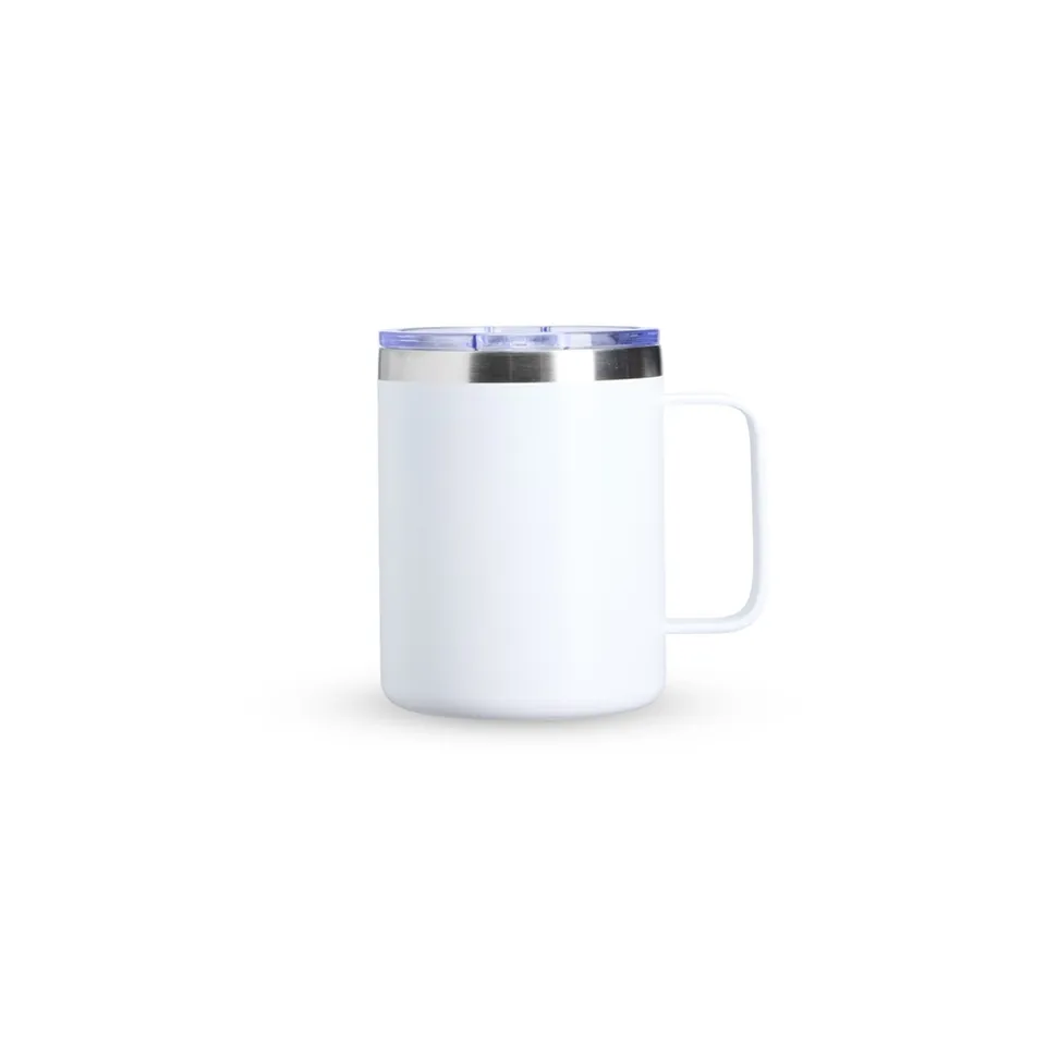 Caneca térmica personalizada 350 ml de parede dupla com bico na cor branco