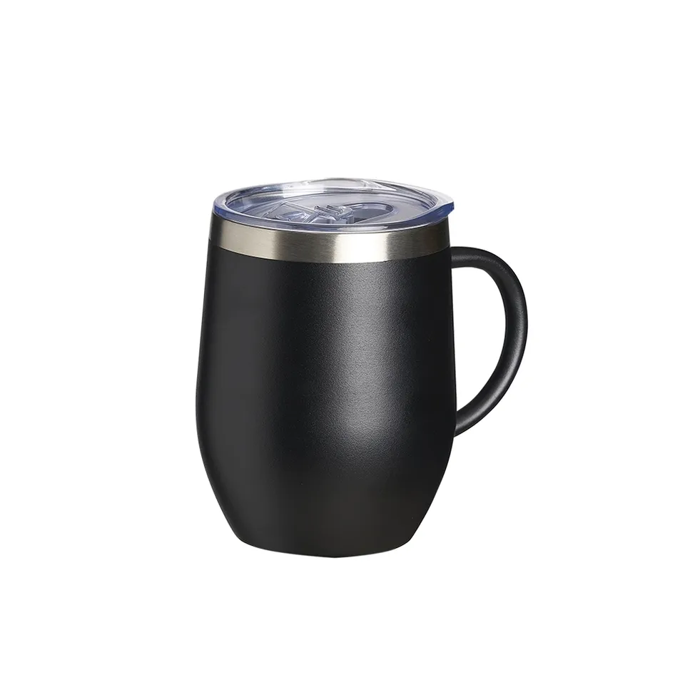 Caneca térmica personalizada 350 ml com bico na cor preto