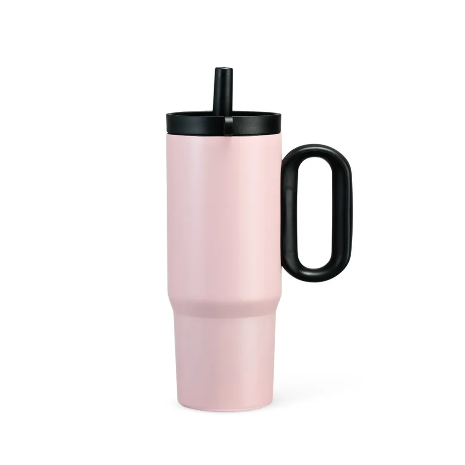 Caneca térmica personalizada 750 ml na cor rosa