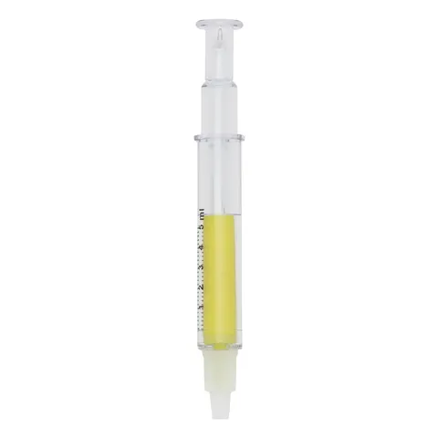 Caneta plástica personalizada (cód. 00006) amarelo