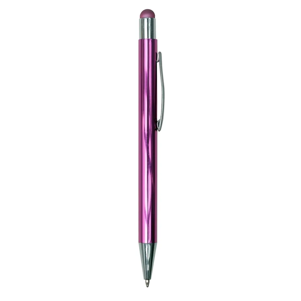 Caneta de metal touch personalizada na cor rosa