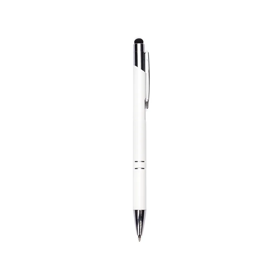 Caneta de metal touch personalizada toda em metal na cor branco