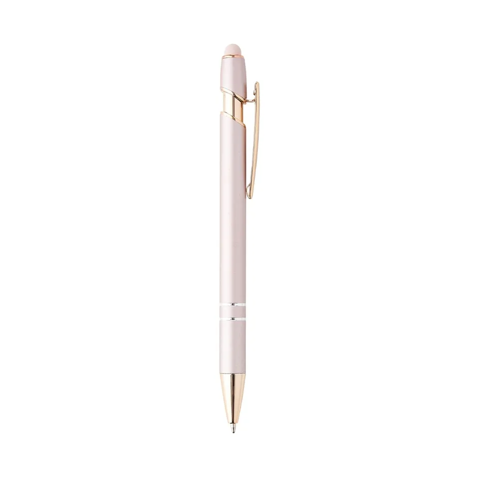 Caneta de metal touch personalizada na cor rosa